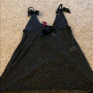 Black sparkly nightset with thong